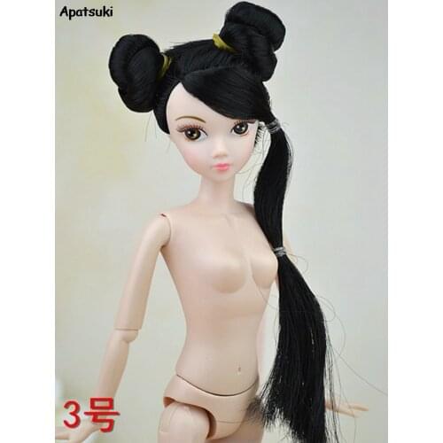 Doll Accessories For 11.5" Doll House 1/6 Doll Body + Head With Long Hair 12 Movable Joints Doll Body for 1:6 Dolls Kids Toys