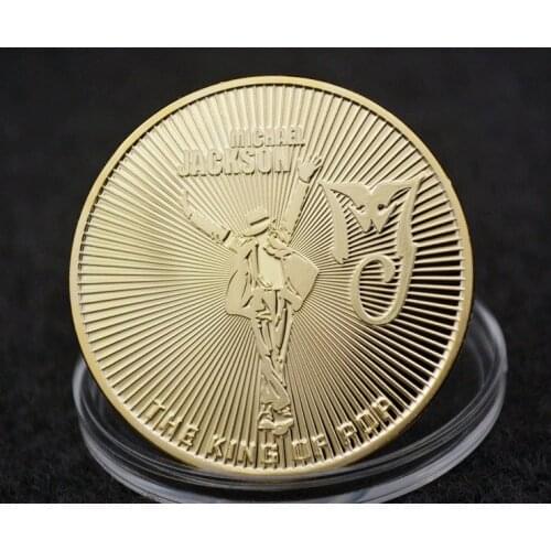 Michael Jackson Gold Plated Coin Commemorative Coins for Souvenir Festival Gift Home decoration