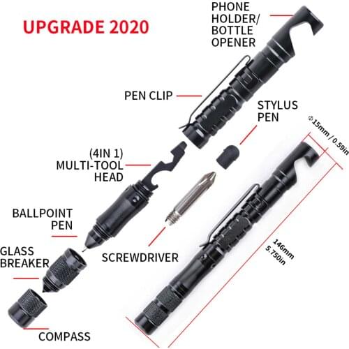 Multi-Function Tactical Pen Emergency Self Defense EDC Tool Outdoor Survival Self Rescue For Camping Survival Tactical Pen