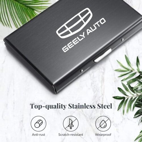 Fashion Aluminum Alloy RFID Antimagnetic Card Holder Credit Card Case For Geely emgrand ec7 ec8 ck atlas ck2 ck3 gt gc9