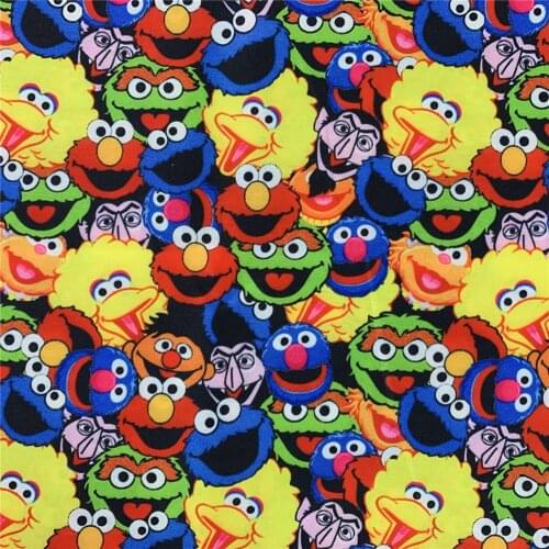 Cartoon MONSTER Family Polyester Cotton Fabric forKid clothes Hometextile Mask Doctor nurse Surgicals Hats curtain DIY Material