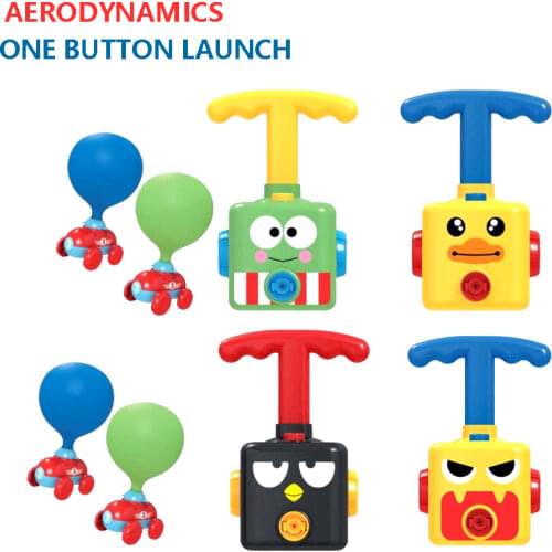 Cartoon Animal Inertial Air Power Balloon Car Toy Puzzle Fun Education Science Experiment Toy Balloon Car Toys For Children Gift