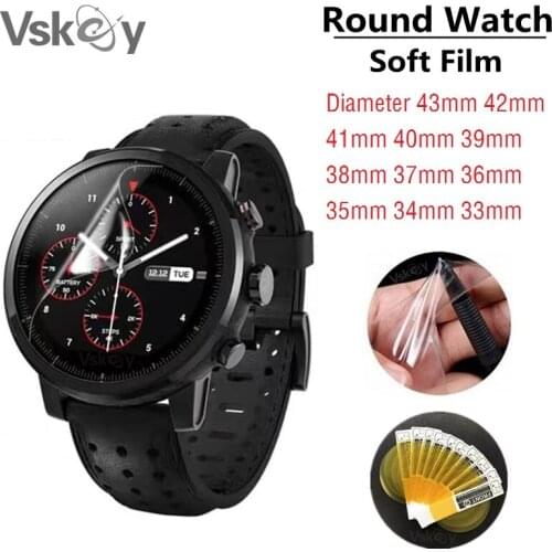 100PCS TPU Soft Screen Protector Smart Watch Diameter 42mm 41mm 43mm 40mm 39mm 38mmm 37mm Protective Film (No Tempered Glass)
