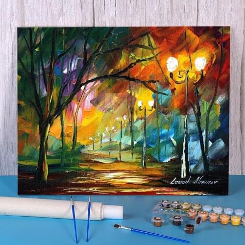 Gothic Park DIY Paint By Numbers Set Acrylic Paints 40*50 Painting On Canvas Loft Picture Crafts For Adults Wholesale