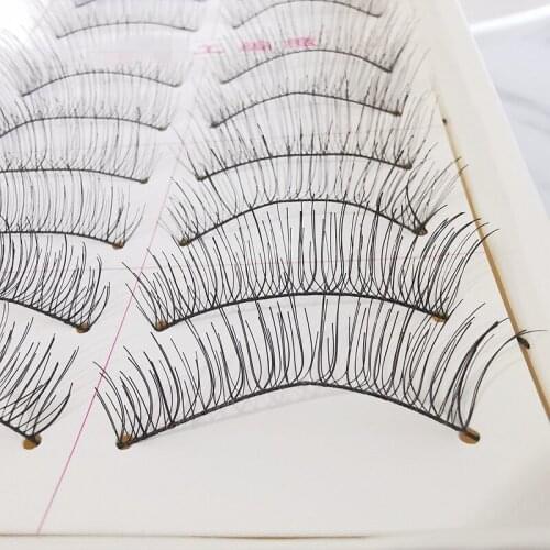Natural False Eyelashes Cross Thick Ten Pairs of Black Stem False Eyelashes Party-only False Eyelashes