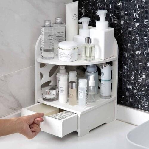 Bathroom Organizer Wood Shelf Desktop Storage Rack Drawer Makeup Organizer Shower Caddy Corner Shlves Stand Bathroom accessories