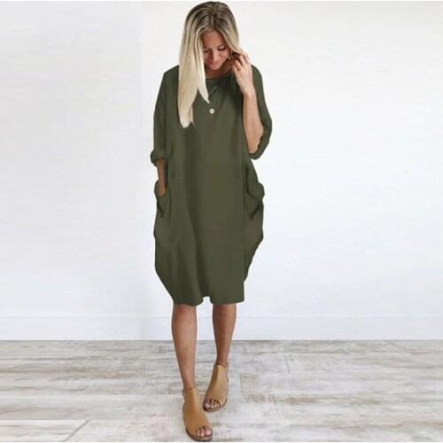 Bigsweety Plus Size Dresses For Women Casual Loose Half Sleeve Crew Neck Dress Ladies Oversized Dress Beach Dresses With Pocket