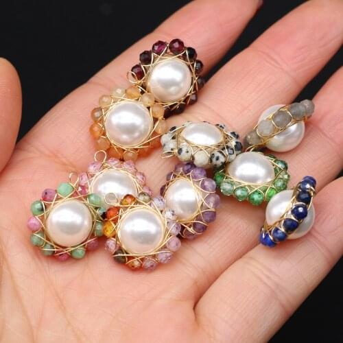 2Pcs Natural Pearl Pendant Sun-Shaped Semi-Precious For Jewelry Making Charms DIY Necklace Earrings Bracelet Anklet Accessory