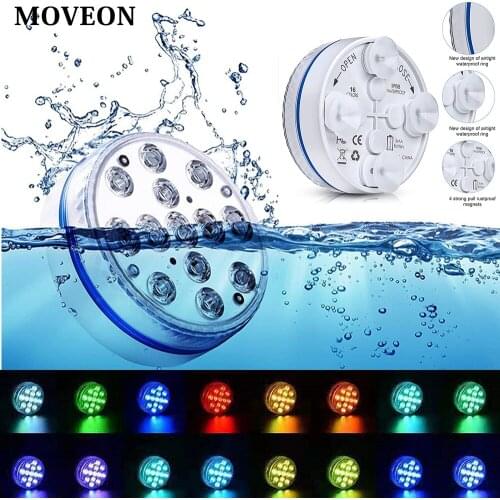 13 LED Submersible Lights with Remote Pool Light Underwater Lights 16 Colors IP68 Decoration for Aquarium Base Fountain Pond