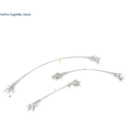 20pcs/lot Steel Wire Leader With Swivel Fishing Accessory Anti-bite Fishing Wire Line Lead Core Leash Fishing Leader Wire