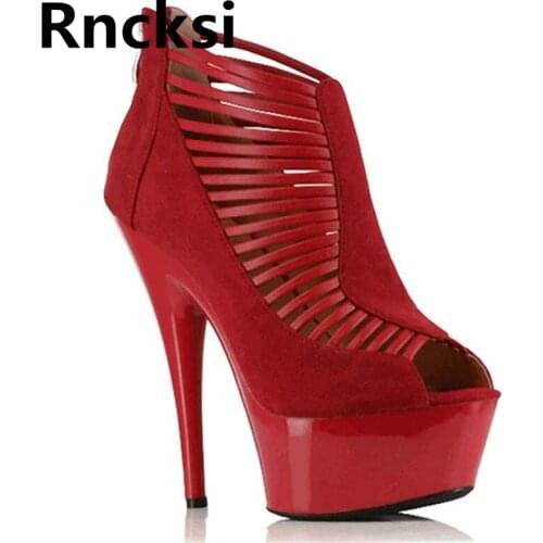 Rncksi Fashion Peep Toe Dress Pumps 15cm High Heels Sexy Womens Night Club Queen Pole Dance Pumps Shoes 5cm Platform Pumps