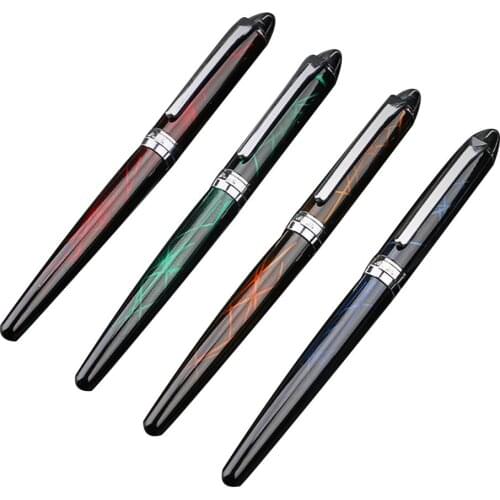 Luxury Colorful Lines Fountain Pen Business Student 0.38mm Fine Nib Calligraphy School Office Supplies Writing Tool M17F