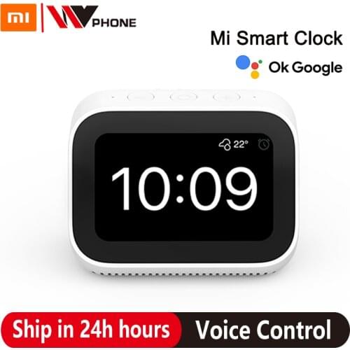 Global Xiaomi Mi Smart Clock AI Touch Screen Display Speaker Bluetooth 5.0 Alarm Clock WiFi Connection Ok Google Control