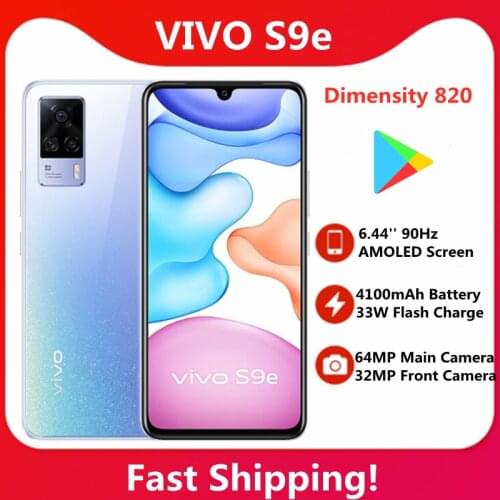 Original vivo S9e 5G SmartPhone 6.44'' 90Hz AMOLED Screen 33W Flash Charge 4100mAh Battery 64MP Main Camera 32MP Front Camera