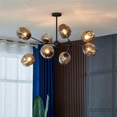 Modern lustre Glass Ball LOFT LED Chandelier Lighting Art Molecule Hall Living Room Restaurant Suspension pendant lamps Fixtures