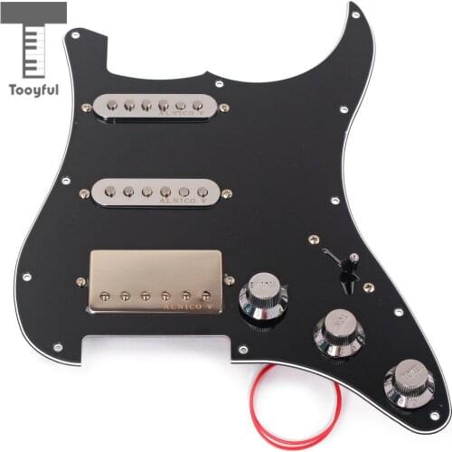 Tooyful 3-ply SSH Alnico 5 Pre-loaded Pickup Humbucher Pick Guard Scratch Plate for Strat ST Electric Guitar Parts