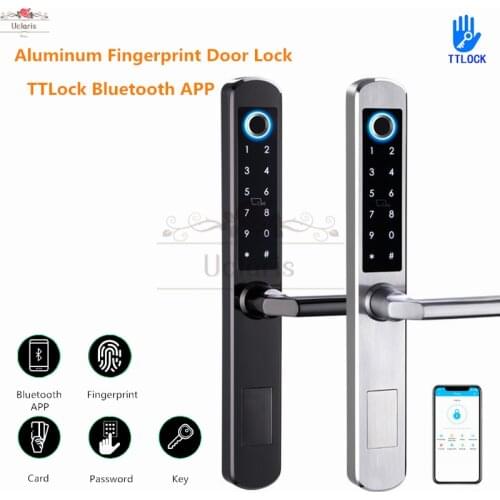 TTLock Smart Fingerprint Digital Door Lock For Aluminum Glass Doors Electronic Home Lock With Bluetooth APP Password,Card,Key