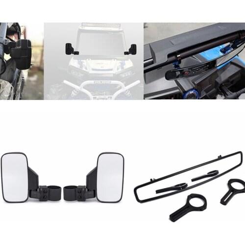 Universal For UTV 1.75"/ 2" Roll Bar Cage Rearview Center Mirror ATV Racing Wide Angle Convex Rear View Mirrors for Polaris