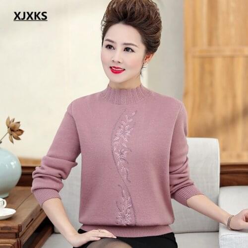 XJXKS 2021 winter new loose plus size women thickened sweater fashion warm cashmere knitted sweater women pullover