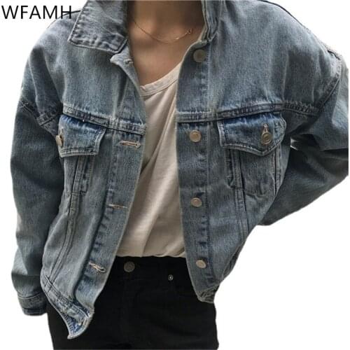 2021 Fall New Fashion Retro Single-breasted Lapel Distressed Hole Loose Casual Denim Jacket Women COTTON Polyester Solid Full