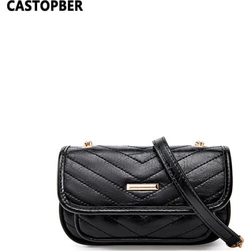 Women Messenger Chain Crossbody Fashion Designer Ladies Bags Split Leather Vintage Shoulder Handbags Oil Wax Leaher Famous Brand