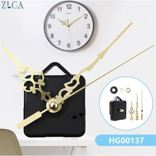ZLCA DIY Quartz Clock Mechanism Replacement Watch Wall Clock Repair with Hour/Minute/Second Clock Hands Gold Wall Clock Movement