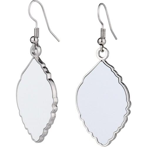 10 Pairs /lot Sublimation Blank Metal leaf earrings DIY heat trasnfer printing Sublimation ink products