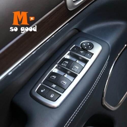 2014 2015 2016 2017 For Jeep Grand Cherokee Car ABS Chrome Door Window glass Lift Control Switch Panel Cover Trims Accessories