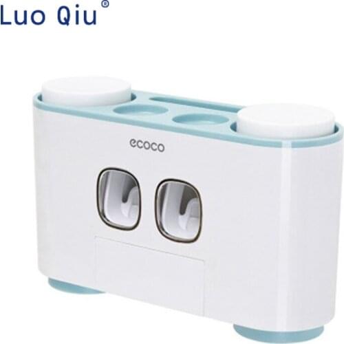 Automatic Toothpaste Dispenser with Toothbrush Holder Toothpaste Squeezer Bathroom organizer rack Plastic Shelves Bathing item