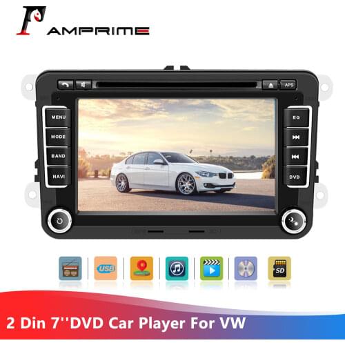 AMPrime 2 Din Car Multimedia Player 7 inch Touch Screen Car Radio Bluetooth Car MP5 Player GPS FM Radio Car DVD Player for VW