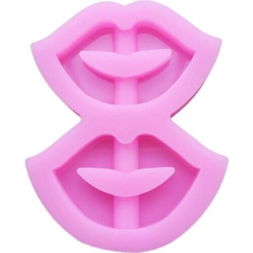 Shiny Handmade Epoxy Resin Mold Lips Straws Topper Casting Silicone Mould DIY Crafts Jewelry Making Tool W0YA
