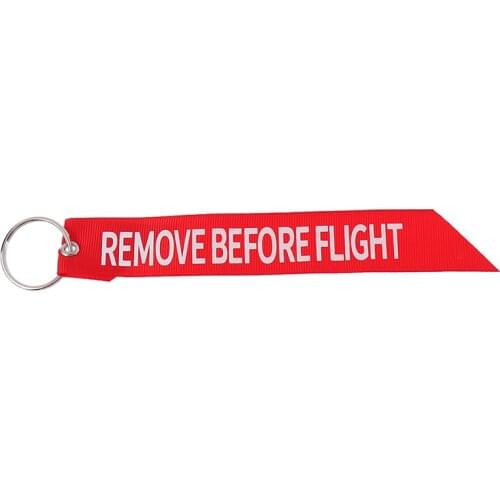 Remove Before Flight Key Chain Red Embroidery Aviation Gifts Car Key Ring