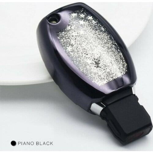 TPU Sequins Quicksand Car Key Case Cover For Mercedes Benz A B C S E-Class GLC GLK AMG