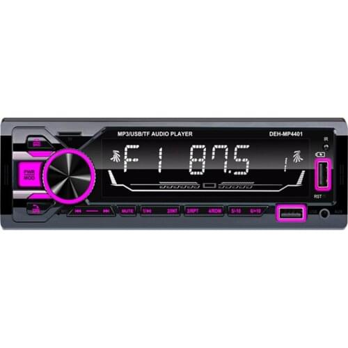 Colorful Car MP3 Player 1 DIN Car Audio with Bluetooth-compatible AUX Input 2 USB Ports Steering Wheel Remote Control