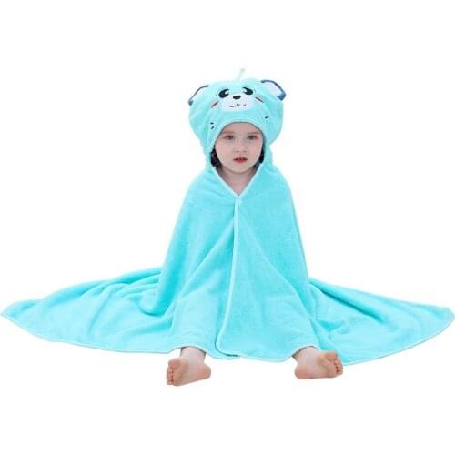 Childrens Bath Towel Cute Cartoon Animal Boys Girls Towel Winter Warm Baby Blanket Fannel Beach Towel 0-10Y Kids Bath Robe