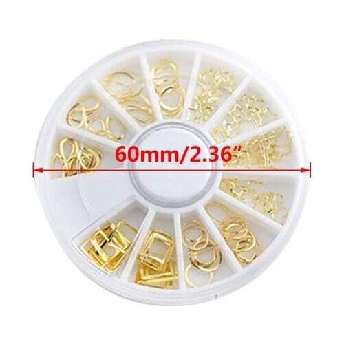 K3ND 1 Box DIY Epoxy Resin Filling Material Gold Pendant Hollow Geometric Shape Filler Handmade Crafts Jewelry Making Manicure