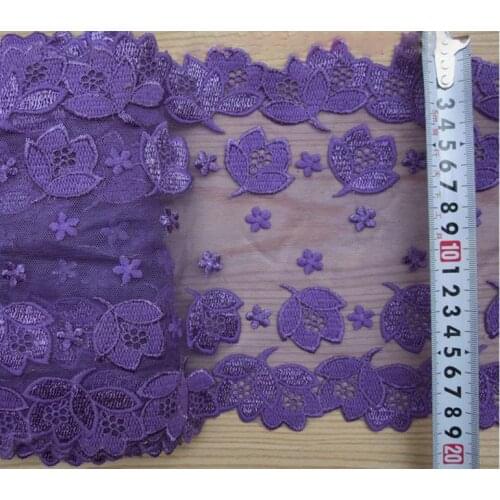 14Yards Dark Purple Lace Trim Bra Underwear Clothing Accessories Sewing Bilateral Applique Lingerie Flowers Fabrics