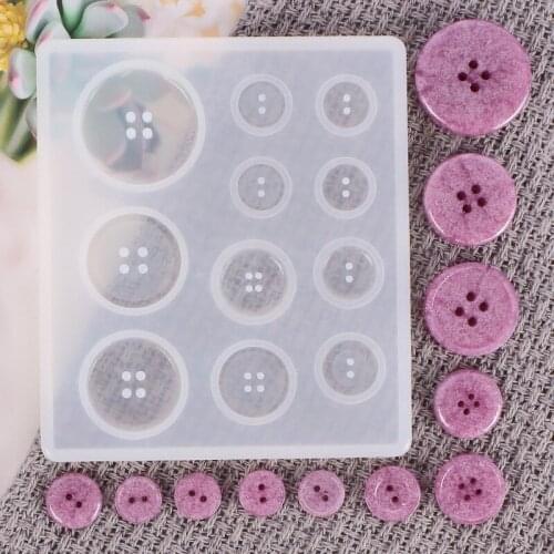 Hot Sale New Silicone Molds Resin Button DIY Handmade Resin Mold With Hole Pendant Button Clay Epoxy Pendant Keychain Supplies