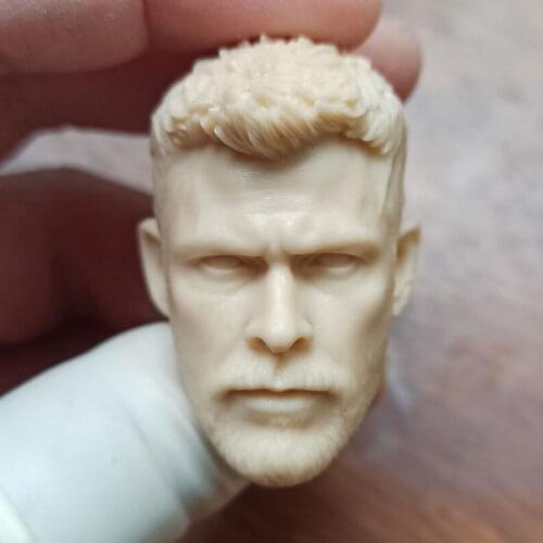 Hot Sales 1/6th Male Sol Supehero Head Sculpture Unpainted White Color For 12inch DIY Figures