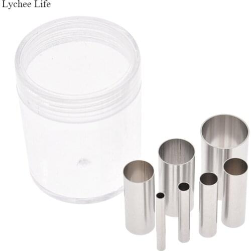 Lychee Life 7pcs/set Stainless Steel Clay Doll Round Cutting Tool Cutting Doll Apparel Decoration Cut Small Circle Round Mould