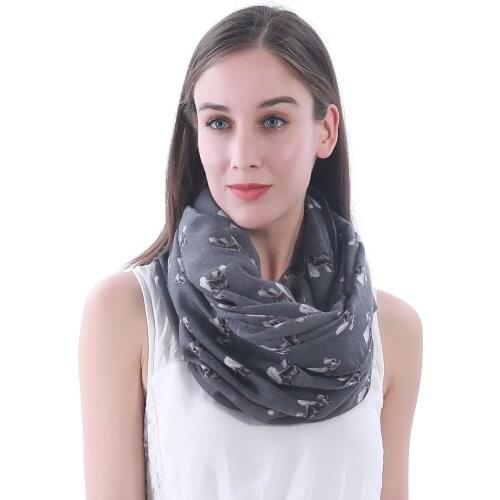 Miniature Schnauzer Dog Print Womens Infinity Loop Tube Scarf Wrap Soft Lightweight Pet Puppy Gift Idea