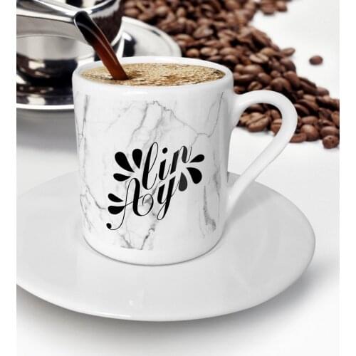 Personalized Marble Patterned Turkish coffee Cup-5