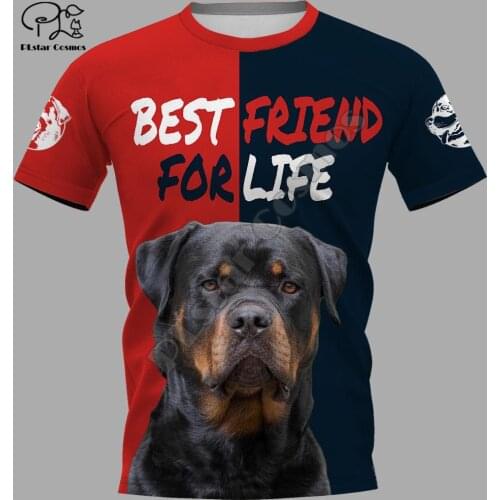 PLstar Cosmos Animal Rottweiler Staffy Pitbull Dog Funny Mens/Womens 3DPrint Unisex Summer Streetwear T-Shirt Short Sleeves A-3