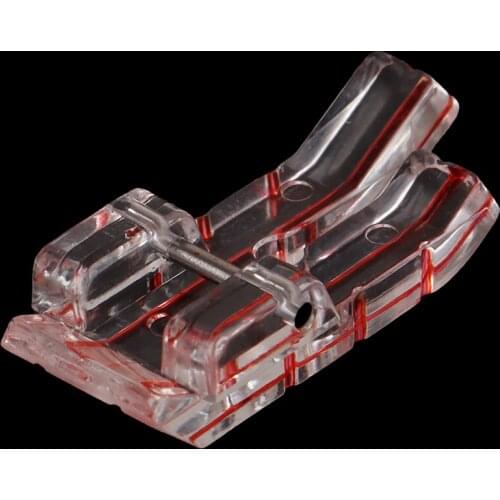 1Pcs Top Quality Center Line DIY Sewing Foot for Household Multifunction Sewing Machines Plastic Clear Red Line Presser Foot