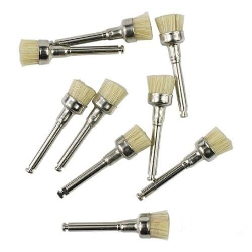 Dental Latch style flat bowl brush polishing White bristle brush Dentist Prophylaxis bristle brush