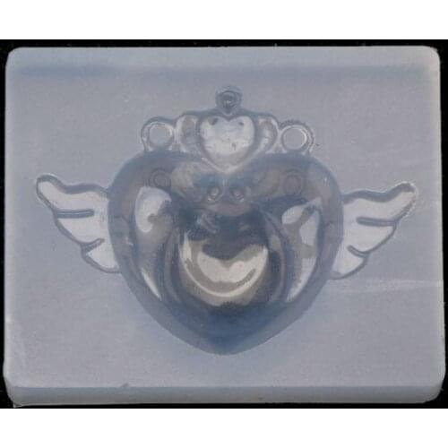 Cute Heart Wing Slilcone UV Resin Keychain Pendant Mold Jewelry Making Tools