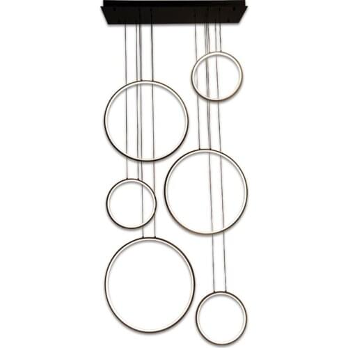 Special art design modern simple style indoor living room restaurant ring aluminum led pendant light