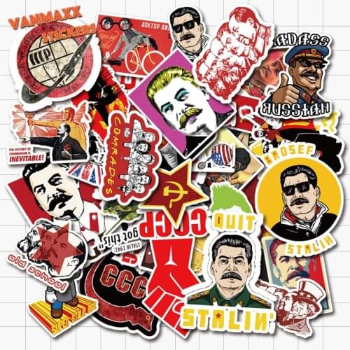 VANMAXX 50 PCS Mixed Stalin USSR CCCP Retro Stickers Waterproof Vinyl Decal for Laptop Helmet Bicycle Luggage Guitar