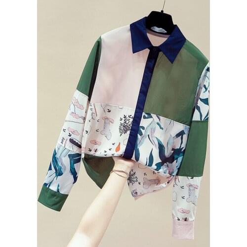 Long Sleeve Print Chiffon Blouse Women Blusas Mujer De Moda 2021 Turn Down Collar Office Blouse Womens Tops And Blouses D779