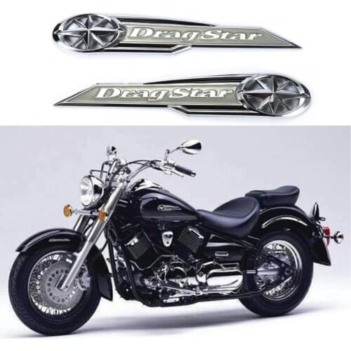 Left / right Yamaha Dray Star Motorcycle ABS Plastic Fuel Tank Badge Logo 3D Decal Sticker Badge Car Accessories